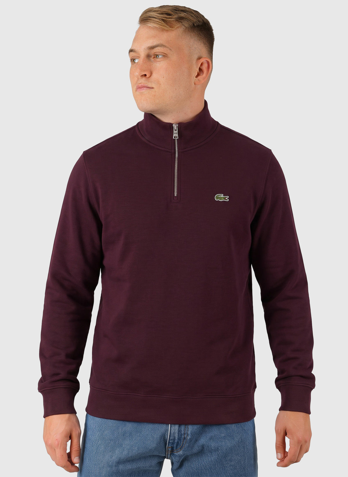 Half Zip Cotton Sweatshirt - Oxalis