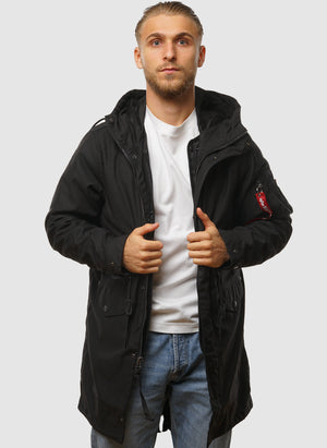 M-51 Fishtail Back Print (2in1) Field Jacket - Black
