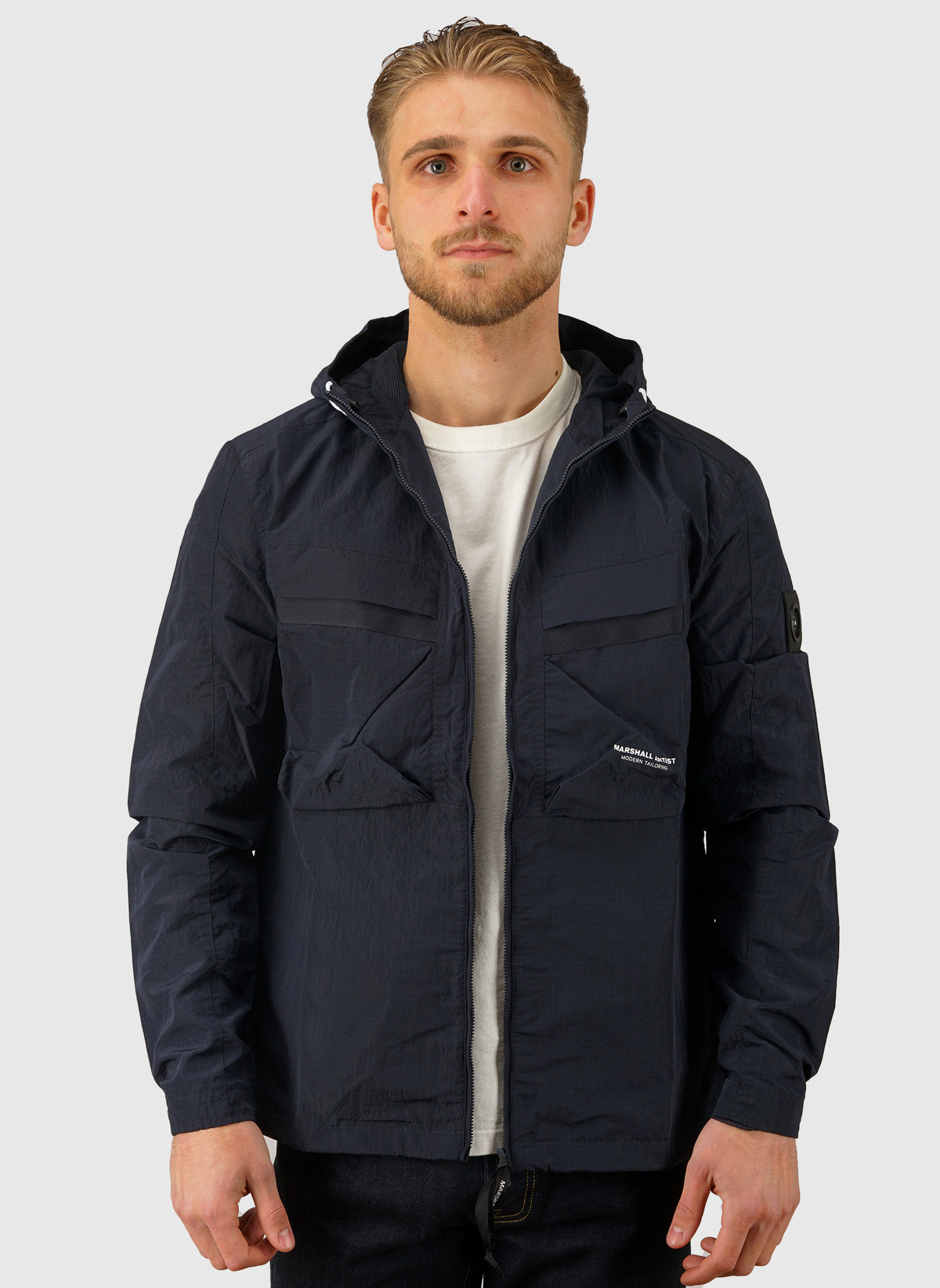 Sicuro Hooded Overshirt - Navy