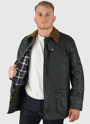 Festive Ashby Wax Jacket - Sage/Evergreen