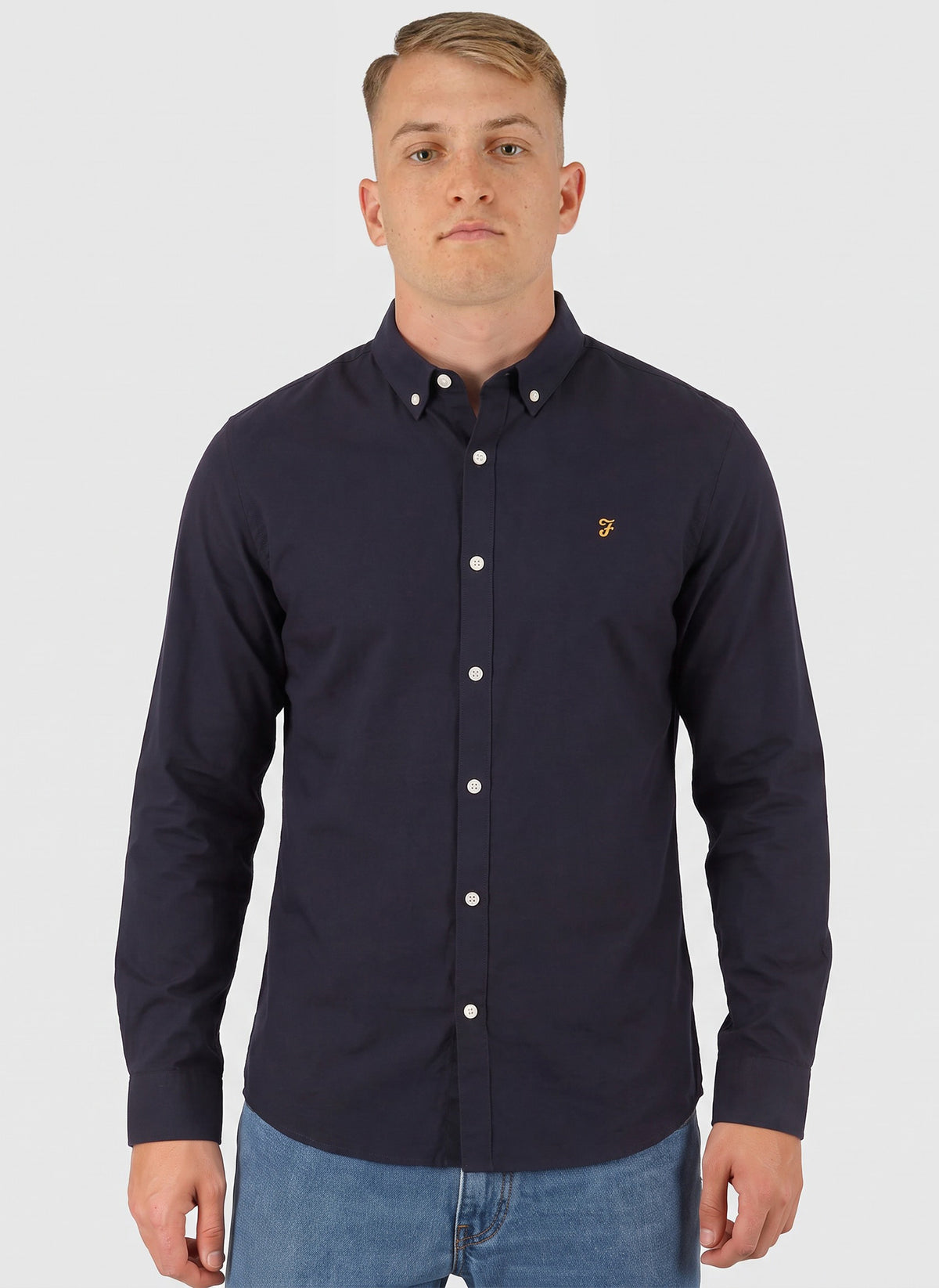 Brewer Slim Fit Hemd - Navy
