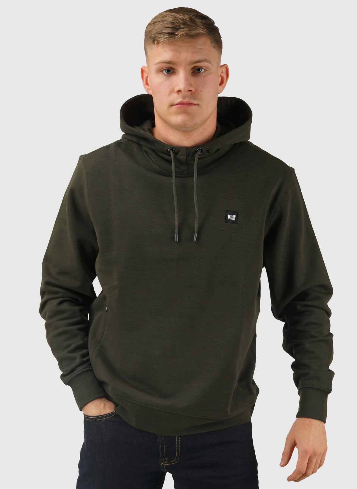 Ribbe Badge Hoodie - Dark Green