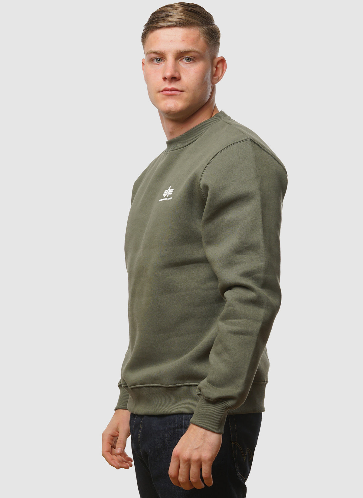 Basic Small Logo Sweatshirt - Dark Olive