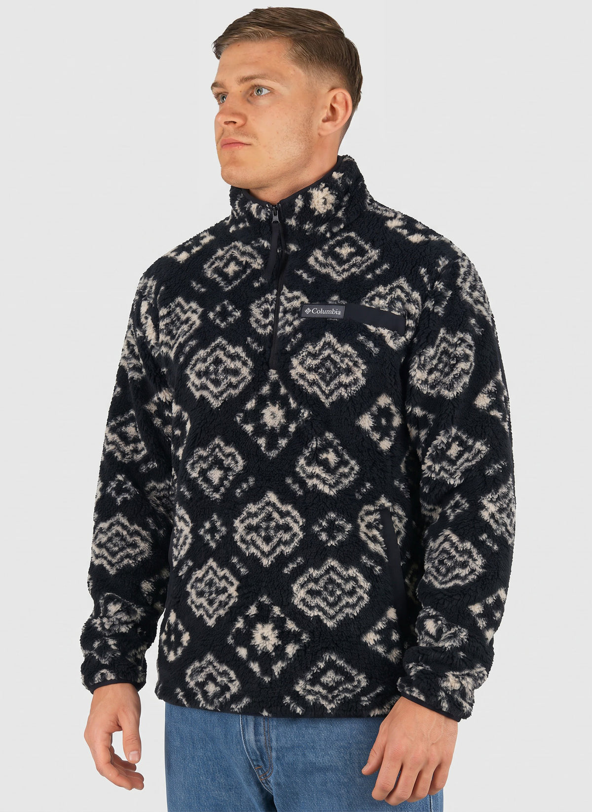Rugged Ridge High Pile Half Zip - Black Checked