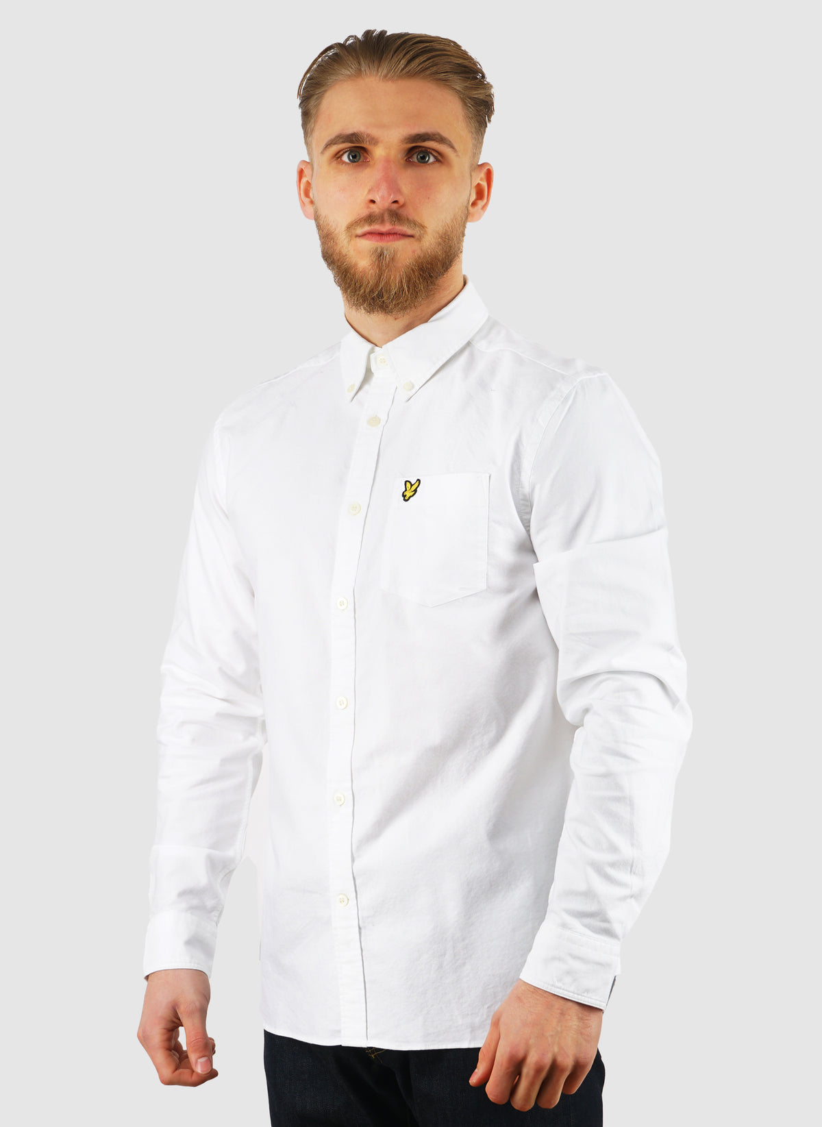 Plain Oxford Hemd - White