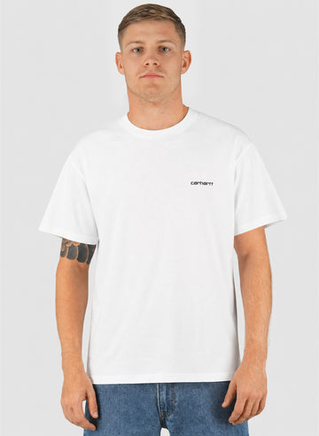 Script Embroidery T-Shirt - White/Black