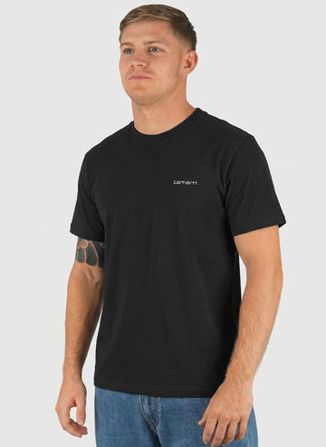 Script Embroidery T-Shirt - Black/White