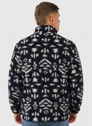 Winter Pass Reversible Fleece - Black Geostripe