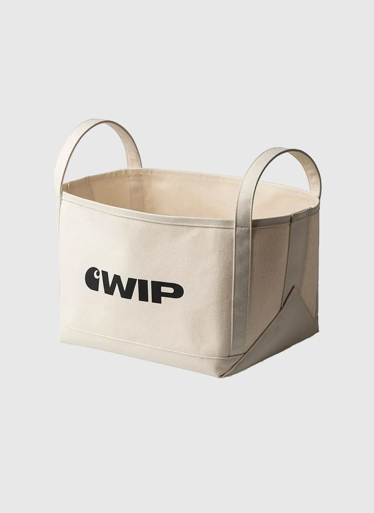 WIP Magazine Canvas Basket - White