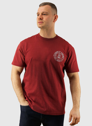 DMWU BP T-Shirt - Burgundy/Skyblue