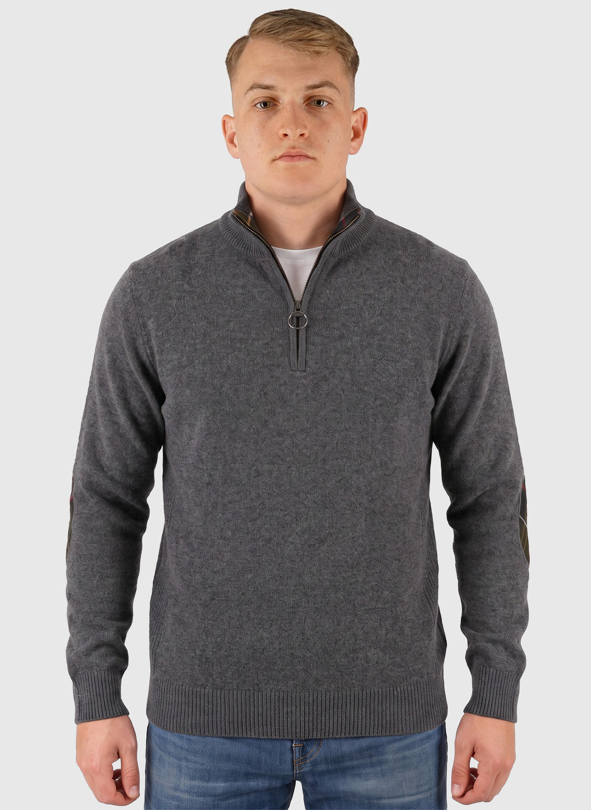 Holden Half Zip Troyer - Mid Grey Marl