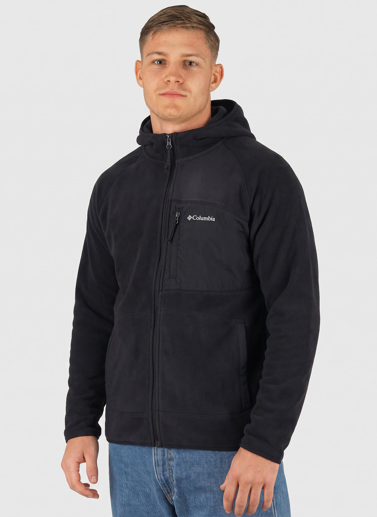Fast Trek Overlay Hooded Full Zip - Black