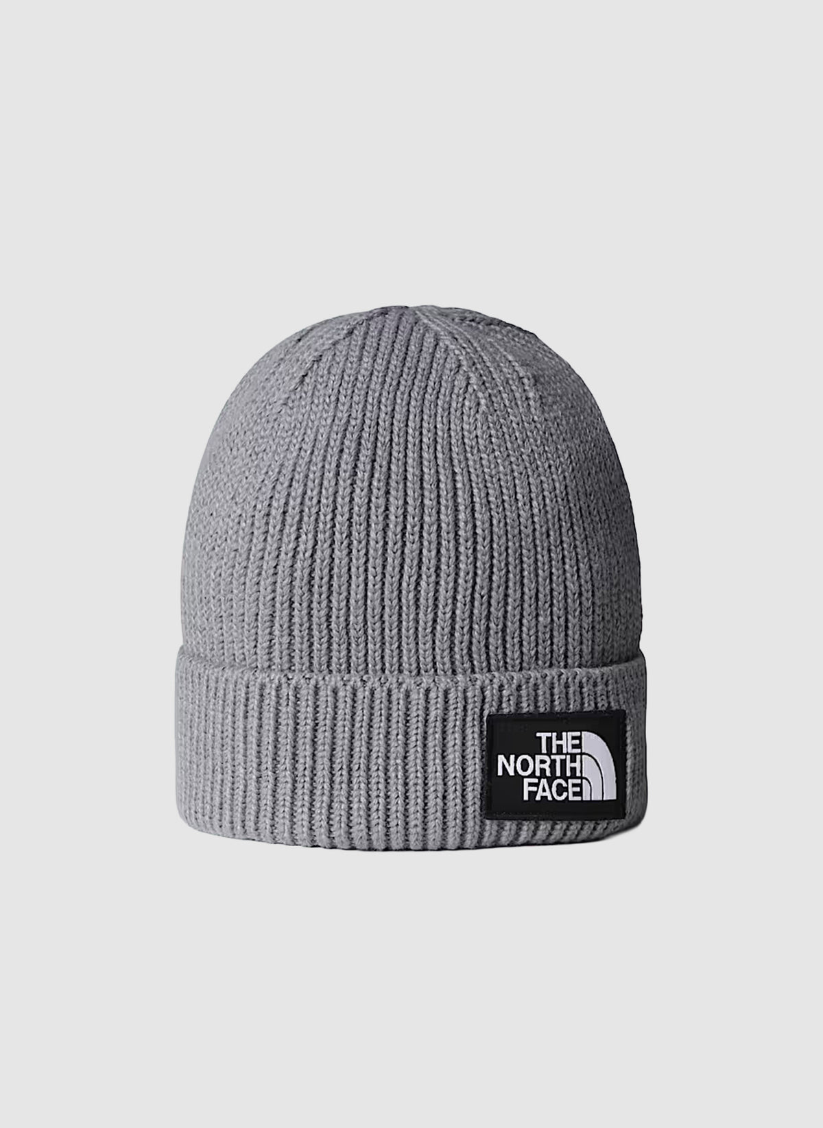 TNF Logo Box Cuffed Beanie - Medium Grey Heather