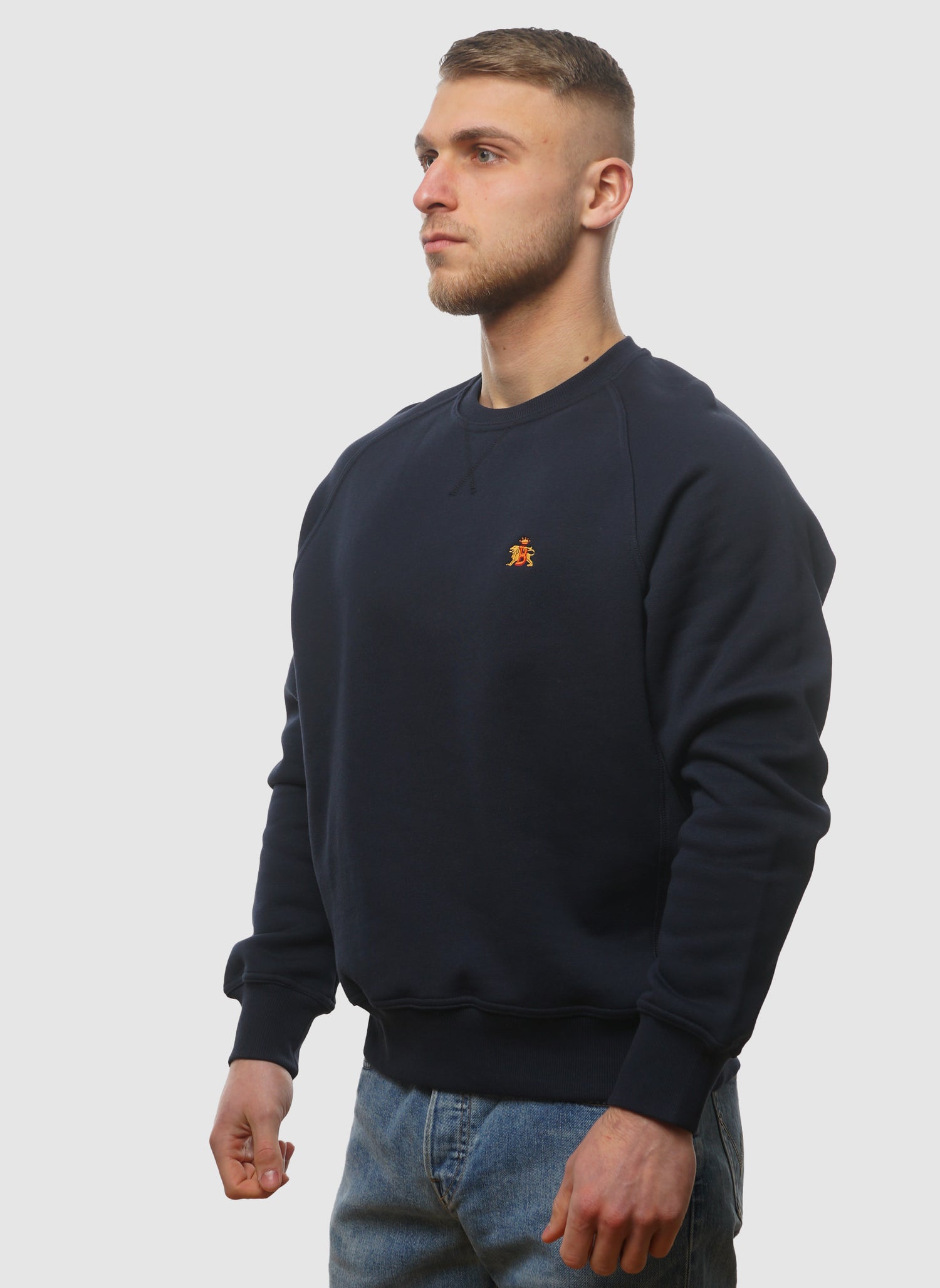 Logo Crew Neck Sweatshirt - Navy