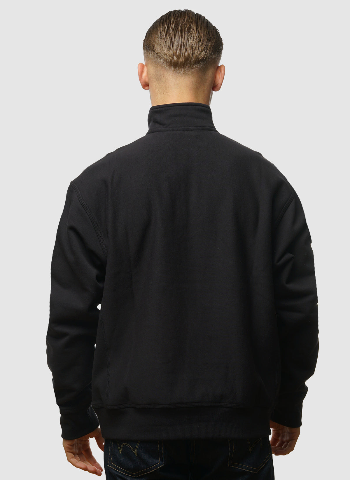 Half Zip American Script Sweatshirt - Black