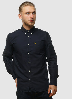 Plain Oxford Hemd - Dark Navy