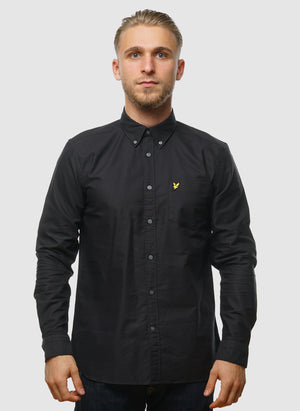 Plain Oxford Hemd - Jet Black