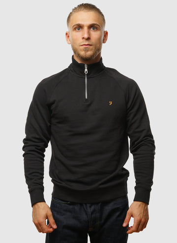 Jim 1/4 Zip Sweatshirt - Black 