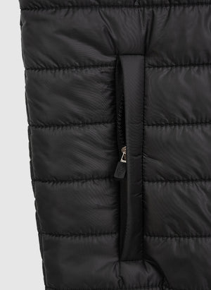 Curved Quilted Weste - Black