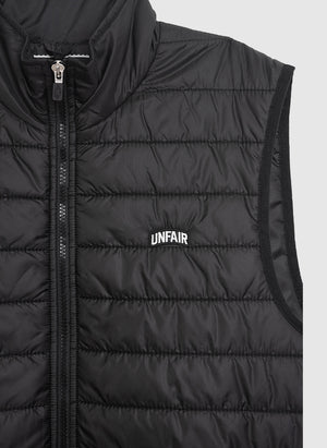 Curved Quilted Weste - Black