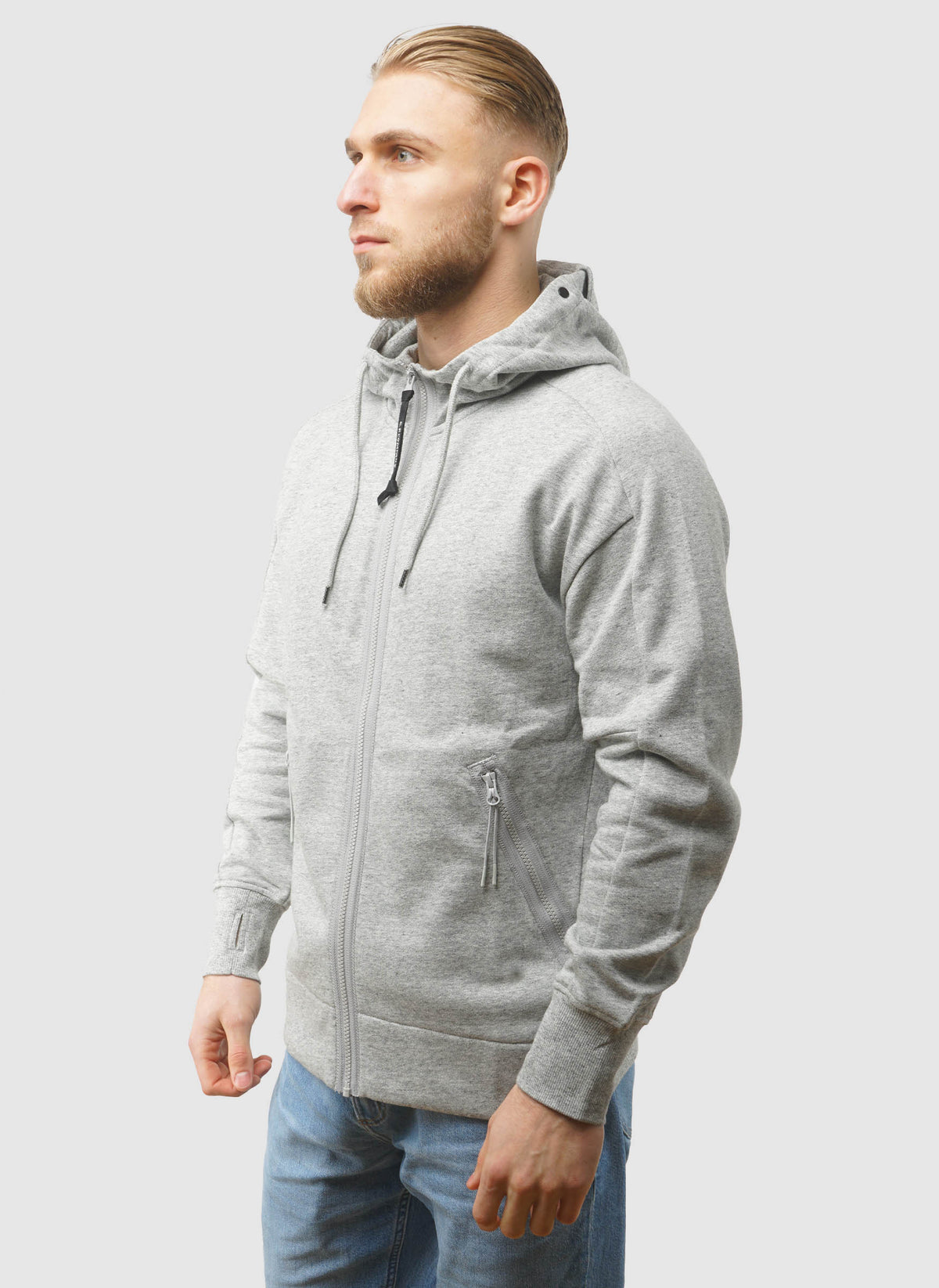 Goggle Sweatshirt Jacket  - Greystone Melange