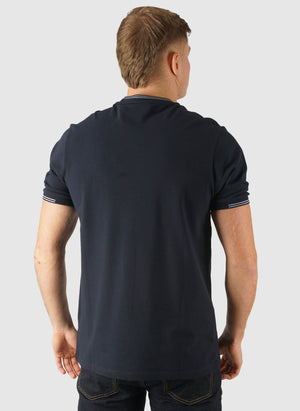 Fine Tipped T-Shirt - Dark Navy/Chalk Blue