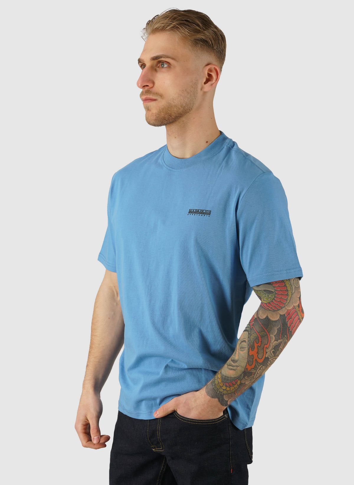 S-Small Box T-Shirt - Blue Jasper